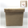 POUF QUADRATO VELLUTO RIGATO 38X38 PANNA