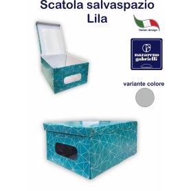 SCATOLA P/BIANCHERIA LILA IN PVC 25X40X5