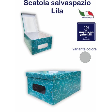 SCATOLA P/BIANCHERIA LILA IN PVC 25X40X5