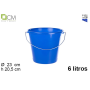 SECCHIO BLU 6LT C/MAN.IN FERRO