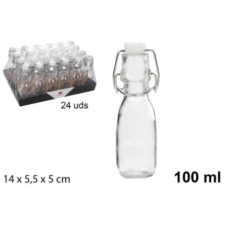 BOTTIGLIA VETRO C/TAPPO MECC.100ML