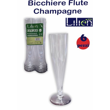 BICCHIERE FLUTE CHAMPAGNE 6PZ