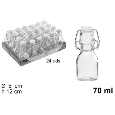 BOTTIGLIA VETRO C/TAPPO MECC.70ML