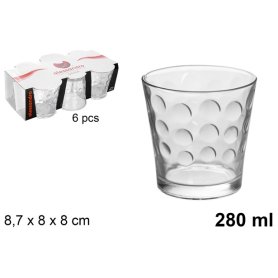 BICCHIERI VETRO ACQUA SIENA 280ML