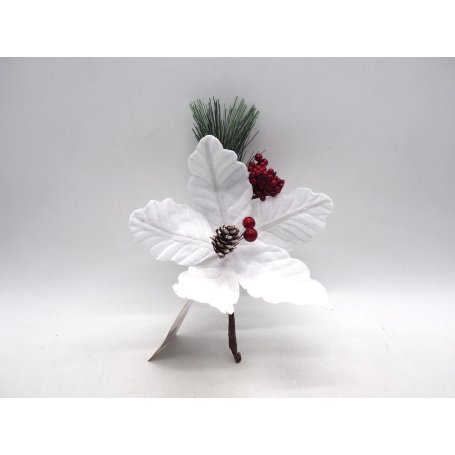 STELLA NATALE VELLUTATA C/PINO E BACCHE