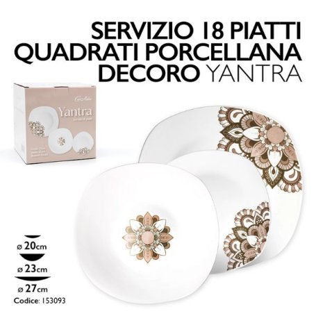 SERVIZIO PIATTI 18PZ PORCELLANA YANTRA