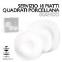 SERVIZIO PIATTI 18PZ PORCELLANA BIANCO