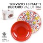 SERVIZIO PIATTI 18PZ VAL D ITRIA ROSSO