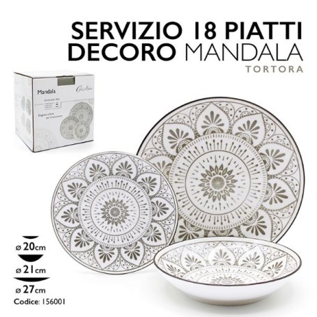 SERVIZIO PIATTI 18PZ MANDALA TORTORA