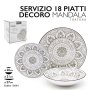 SERVIZIO PIATTI 18PZ MANDALA TORTORA