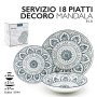 SERVIZIO PIATTI 18PZ MANDALA BLU
