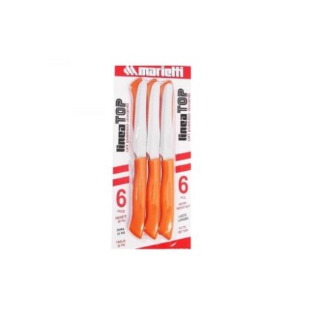 PS TOP COLTELLI DA TAV.DENT.6PZ ARANCIO
