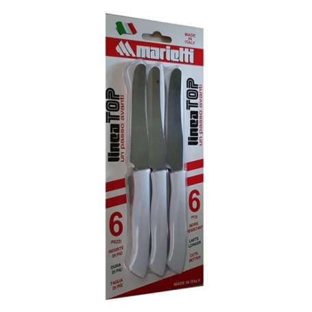 PS TOP COLTELLI DA TAV.DENT.6PZ BIANCO