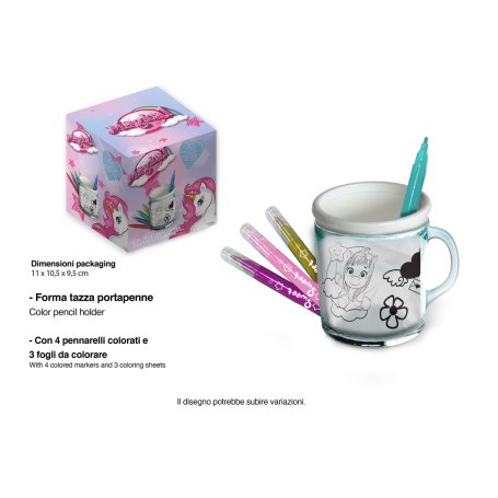 TAZZA COLOURING UNICORNO