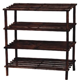 SCAFFALE WOODY 4 PIANI NOCE