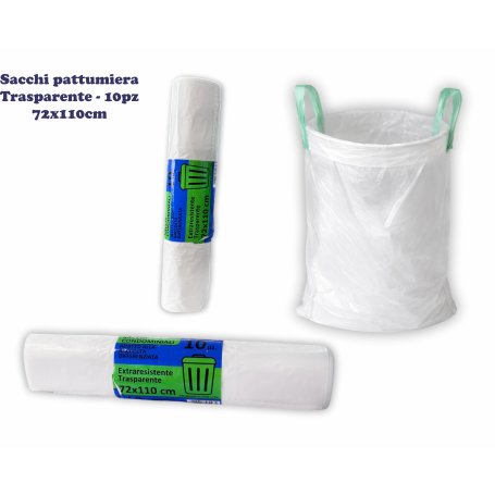 SACCHI PATT.72X110 TRASPARENTE 10PZ