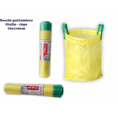 SACCHI PATT.70X110 10PZ GIALLO