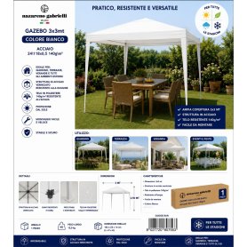 GAZEBO MT.3X3 BIANCO NG