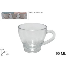 TAZZINE VETRO SET 3PZ
