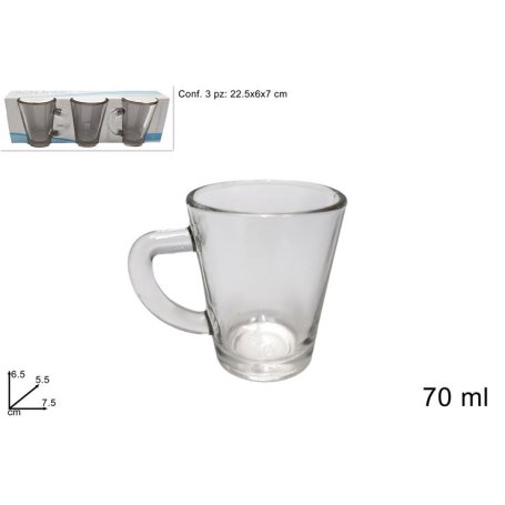 TAZZINE VETRO SET 3PZ