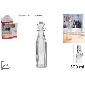 BOTTIGLIA VETRO RIGATA 500ML C/TAPPO