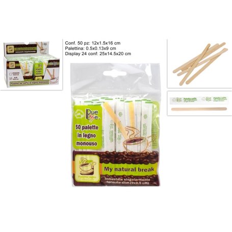 PALETTE CAFFE' IN LEGNO 50PZ