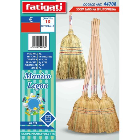 SCOPA SAGGINA 5 FILI TOPOLINA 140CM