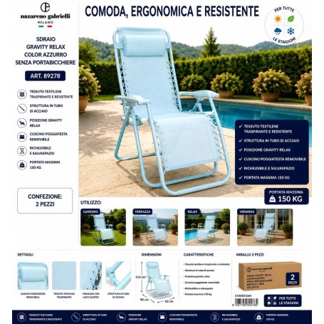 SDRAIO GRAVITY RELAX TXT C2C AZZURRO