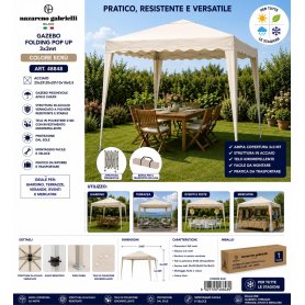 GAZEBO FOLDING POP UP MT.3X3 ECRU