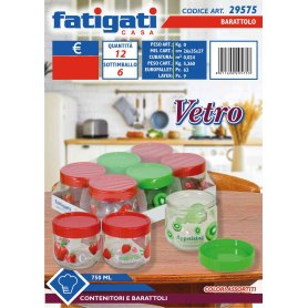 BARATTOLO VETRO C/TAPPO PL. 750ML