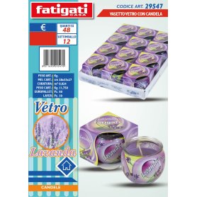 VASETTO VETRO C/CANDELA LAVANDA