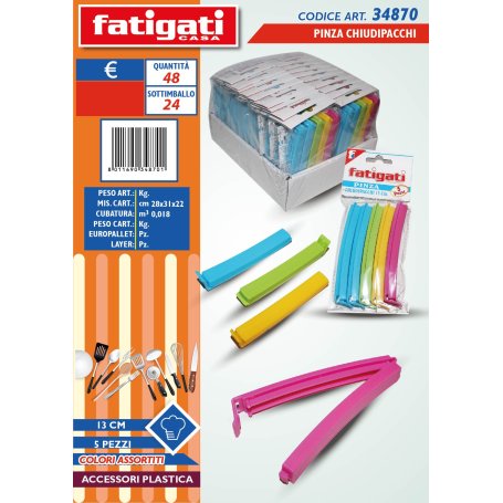 PINZA CHIUDIPACCHI 5PZ 13CM