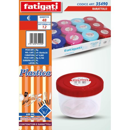 BARATTOLO PLASTICA 600ML