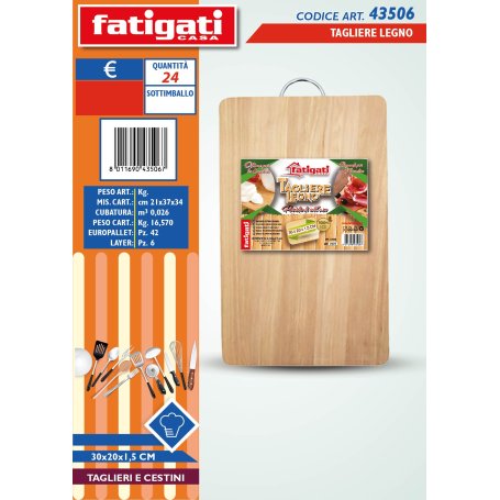TAGLIERE LEGNO 30X20X1,5CM