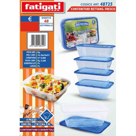CONTENITORI RETTANG.4PZ FRESCO 1000