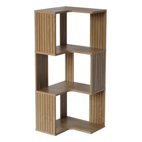 LIBRERIA ANGOLARE OAK CANNETTATO