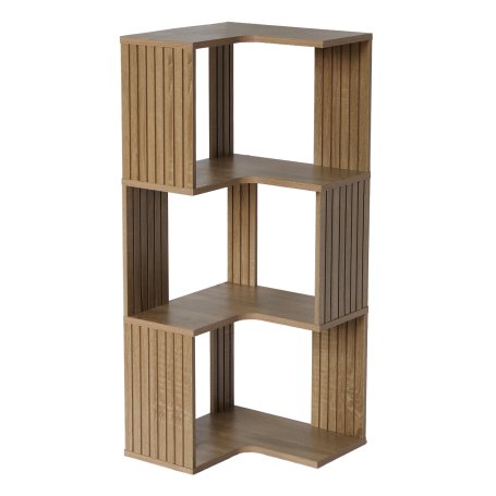 LIBRERIA ANGOLARE OAK CANNETTATO