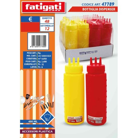 BOTTIGLIA DISPENSER PLAST.400ML DEC.