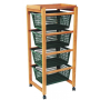 CARRELLO P/FRUTTA LEGNO GREZZO 4 PIANI C