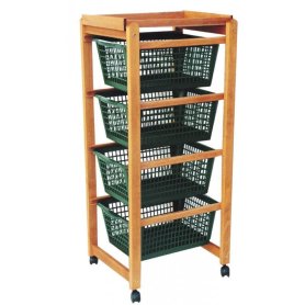 CARRELLO P/FRUTTA LEGNO GREZZO 4 PIANI C