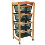CARRELLO P/FRUTTA LEGNO GREZZO 4 PIANI C