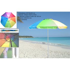 OMBRELLONE 200CM DIAM 32/32 MULTICOLOR