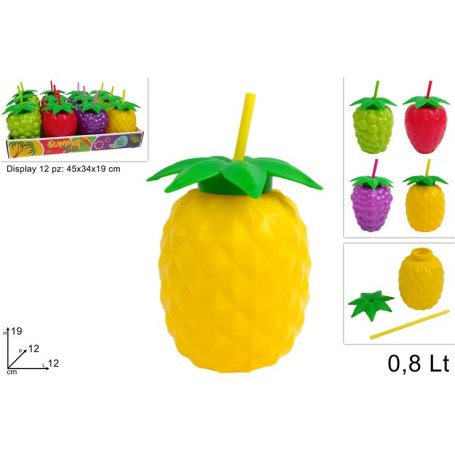 BICCHIERE PLASTICA FRUTTA 800ML