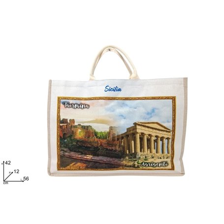 BORSA MARE 56X42CM JUTA BIANCA