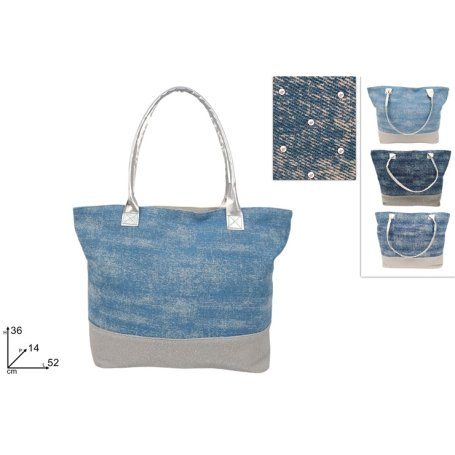 BORSA MARE FANT.JEANS CON DIAMANTI