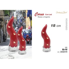 G.DI MARZO CORNO ROSSO/ARGENTO C/LED 18
