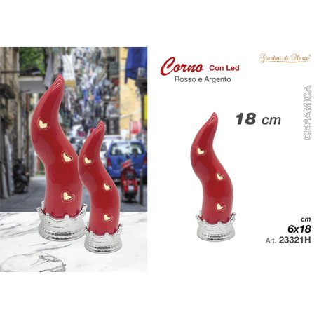 G.DI MARZO CORNO ROSSO/ARGENTO C/LED 18