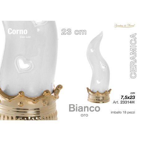 G.DI MARZO CORNO BIANCO/ORO C/LED 28