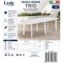 TAVOLO TRIO BIANCO 216X90X72