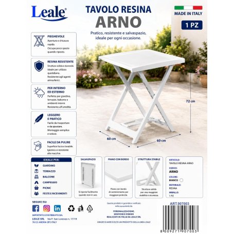 TAVOLO ARNO 50X47X65 BIANCO